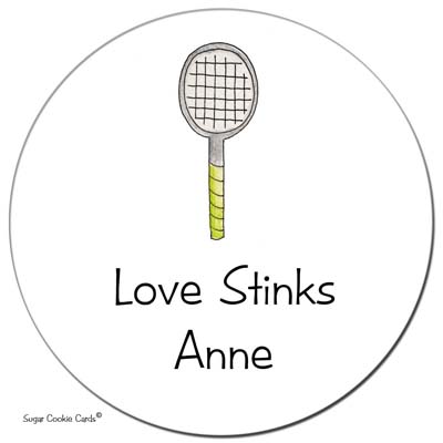 Sugar Cookie Gift Stickers - Tennis Racquet Sugar Cookie Gift Stickers - Tennis Racquet